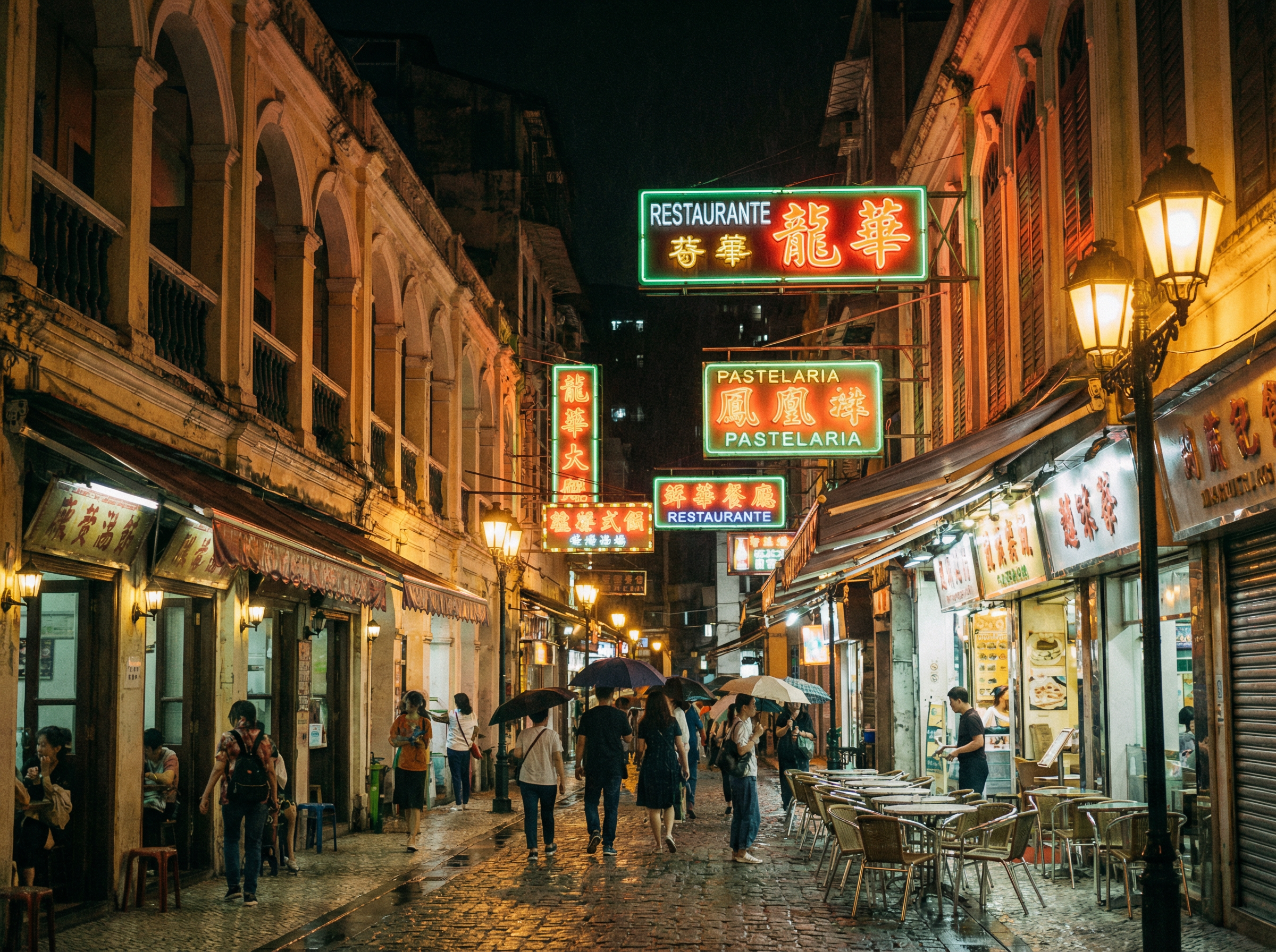 澳门天空彩票 - 澳门街头美食夜景